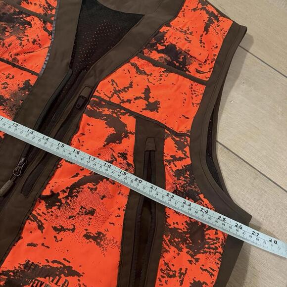 Härkila Hunting Shooting Vest Blaze Orange Camo Utility Pockets Men Size 4XL B&T - Picture 11 of 13